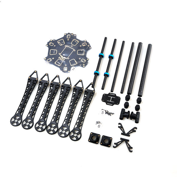HMF S550 F550 Hexacopter Frame Kit Soldered Center Plate with Landing Skid for FPV