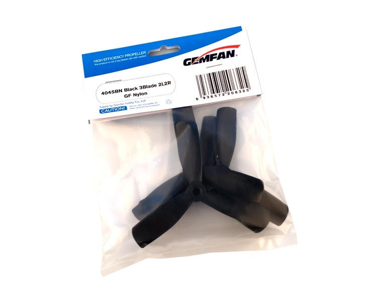 ★2 Pairs Gemfan 4045 Bullnose 3 Blade Glass Fiber Nylon Propeller For 180 200 RC Multirotors Black