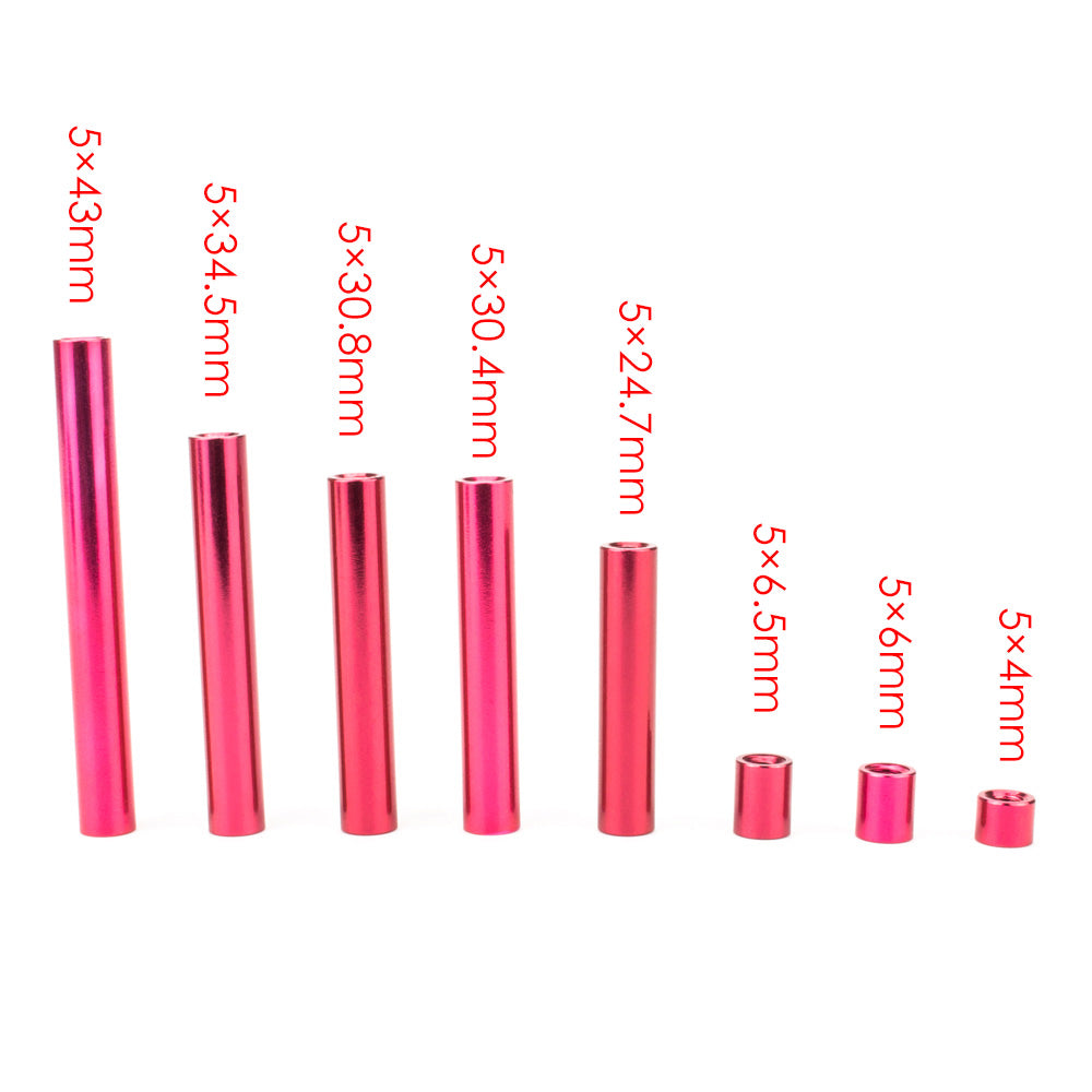 10pcs M5 Aluminum Alloy Standoff Studs Red Round PCB Board Spacers Standoffs for fpv drone