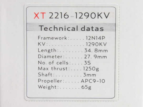 ★EMAX XT2216 910KV-1150KV-1290KV Motor for Aircraft & Multicopter