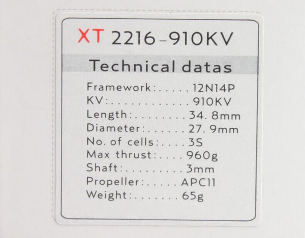 ★EMAX XT2216 910KV-1150KV-1290KV Motor for Aircraft & Multicopter