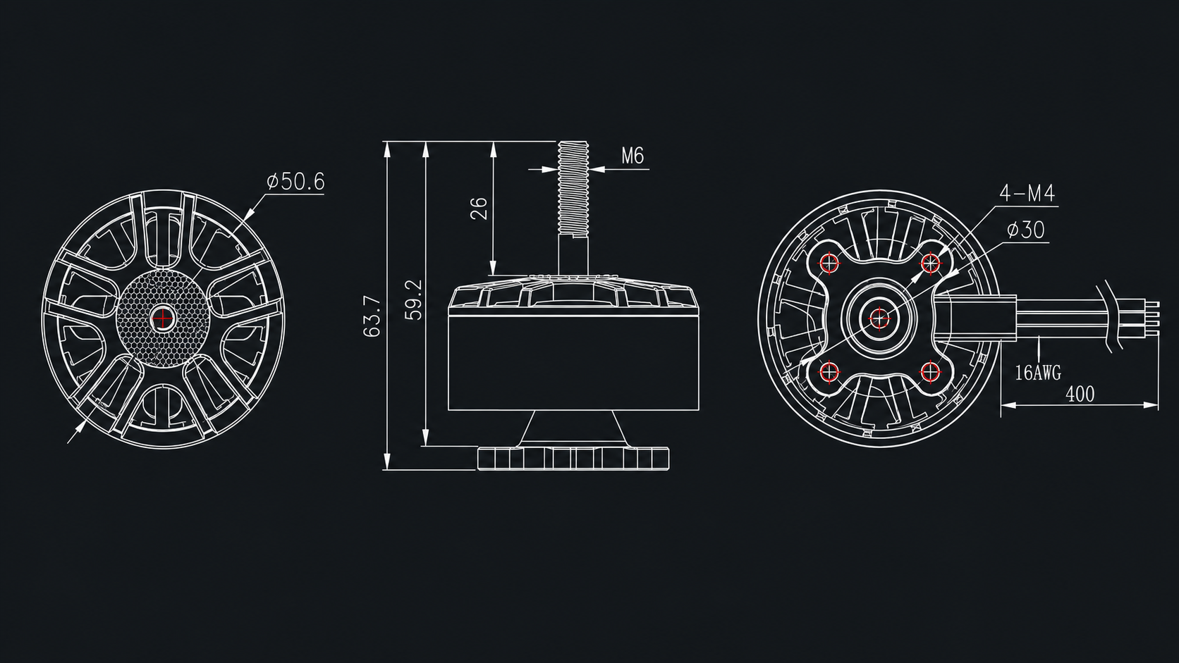 ECO II 4315 Brushless Motor engineering drawing 1