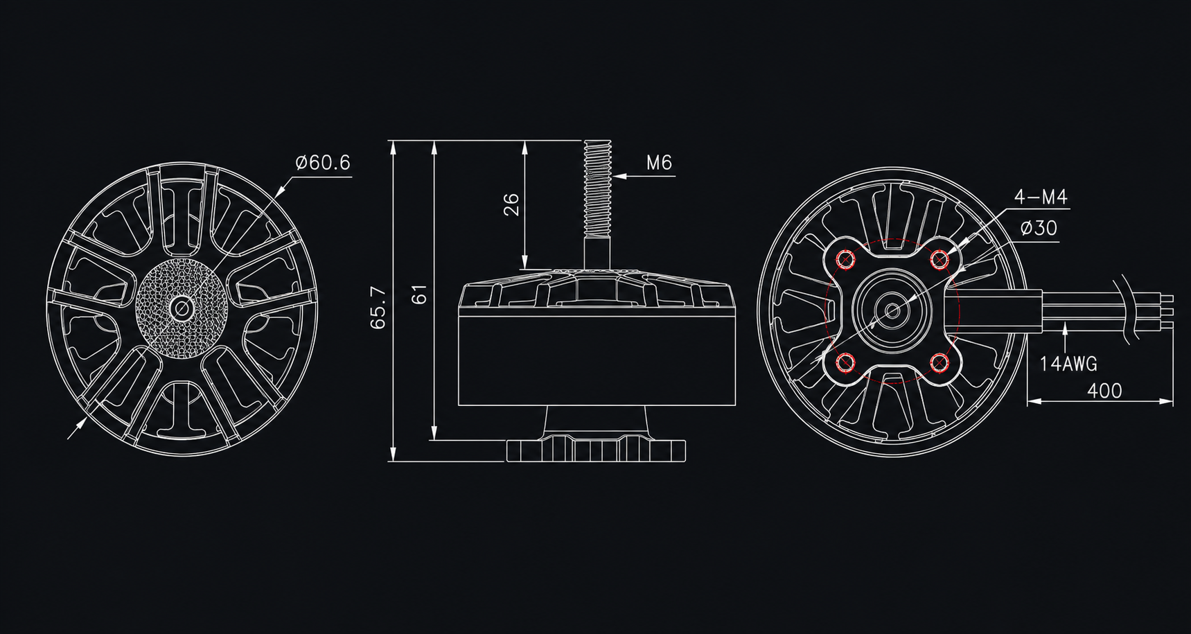 ECO II 5215 Brushless Motor engineering drawing 1