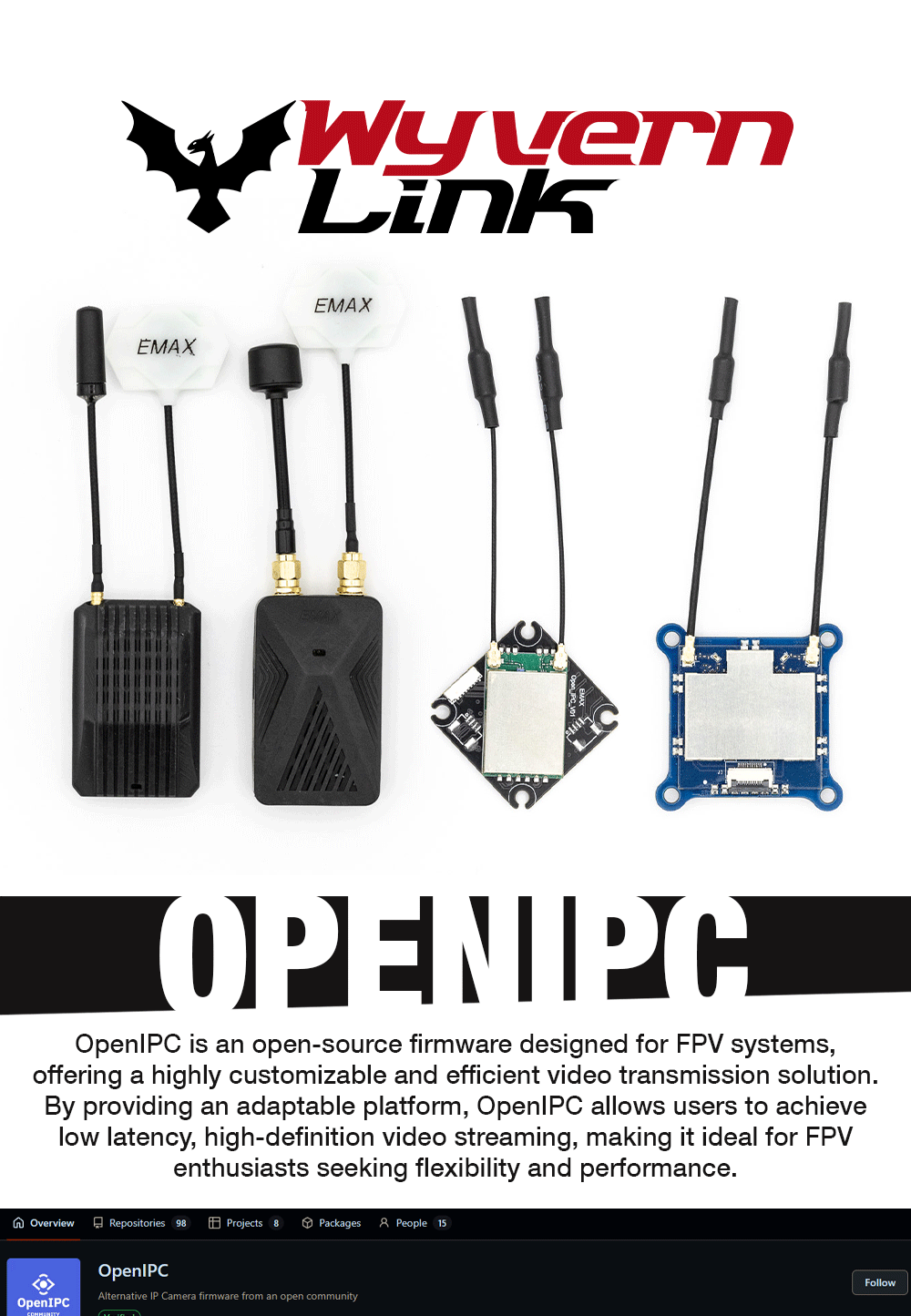 Wyvern Link (Alpha) OpenIPC - 100mW Video Transmitter VTX source content 1