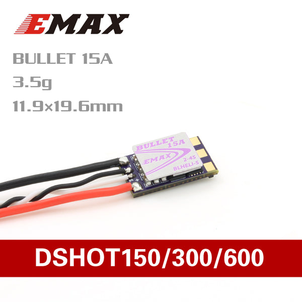 EMAX D-SHOT Bullet Series 15A 2-4S BLHELI_S ESC 3.5g Support Onshot42 Multishot