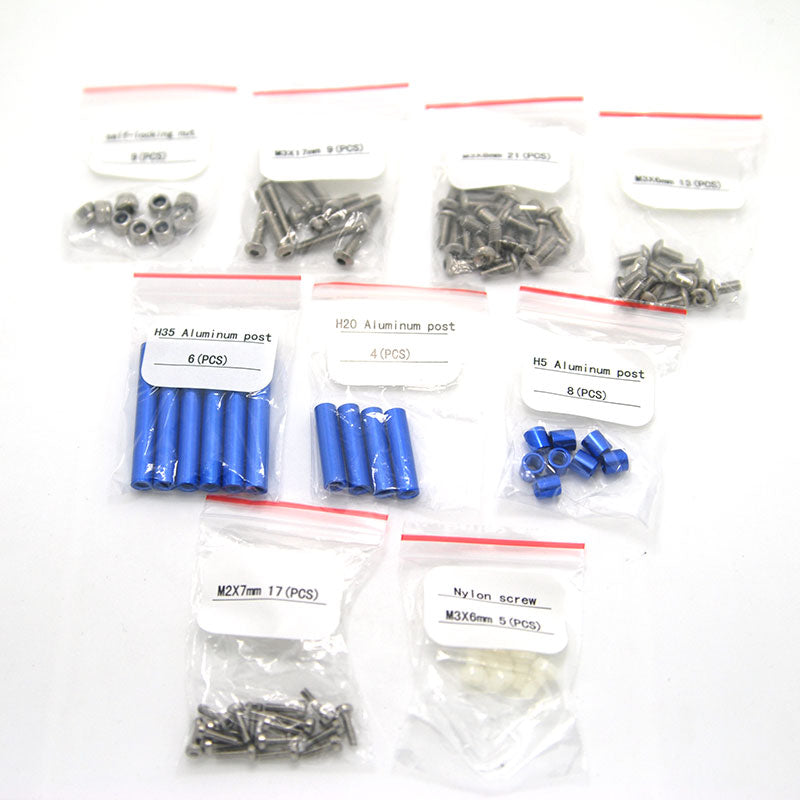 ★250 Quadcopter Frame Kit Glass fiber & Carbon Fiber mixed Parts - All the screws and aluminum post