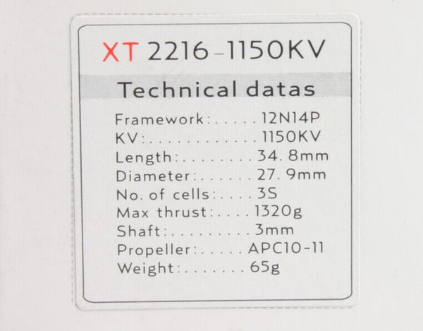 ★EMAX XT2216 910KV-1150KV-1290KV Motor for Aircraft & Multicopter